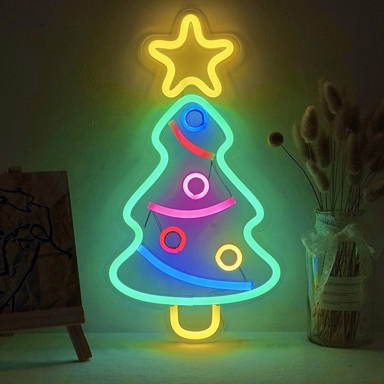 Προσαρμοσμένο χριστουγεννιάτικο δέντρο Neon Σινιάλο φως για διακοσμητικά πάρτι φωτεινό και εορταστικό