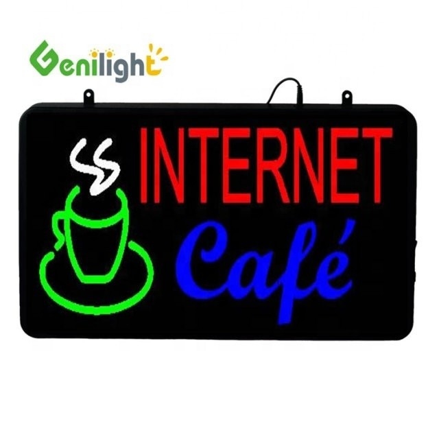 ABS Open-Mold Outframe LED Καφέ φωτισμένη διαφήμιση Neon Sign με ακρυλικό μπροστινό πίνακα