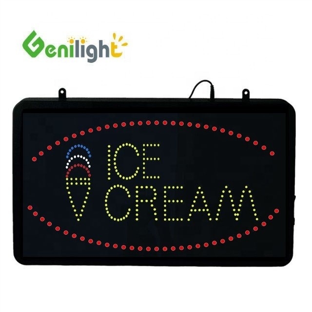 56*33 Μέγεθος οθόνης Genilight Ice Cream LED Ακρυλική ανοικτή πινακίδα με οθόνη αφής