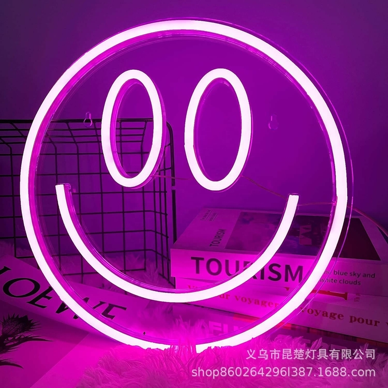 5V Voltage LED Smiley Face Sign Προσαρμοσμένη διακόσμηση τοίχου για έφηβες
