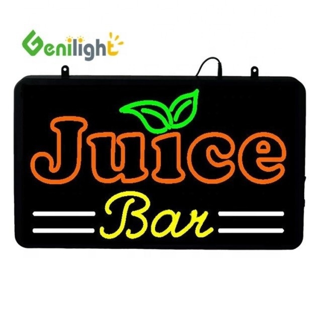 CE ROHS Power Custom JUICE BAR ανοιχτό σημάδι νεονίου σχεδιασμένο για λειτουργία απεικόνισης κινούμενων μηχανών