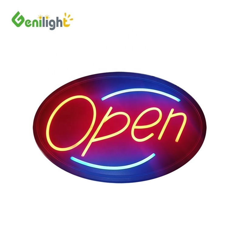 Χρωματιστή Genilight ανοικτή πινακίδα Νεόνιο LED Επιχειρηματικές Κινηματογραφικές διαφημιστικές οθόνες Πίνακα 56 * 33cm