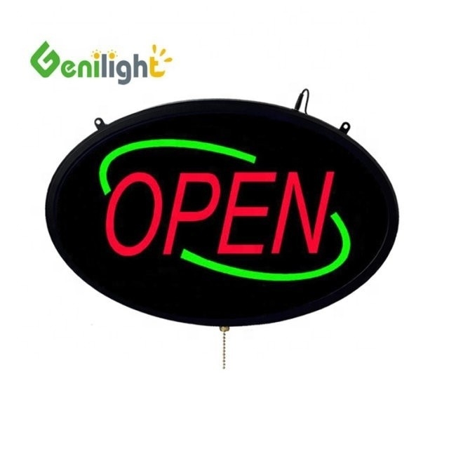 Εμπορικό διακοσμητικό 12V LED Neon Open Sign με ακρυλική σανίδα Αντιδιαστολή γωνία θέασης H/V