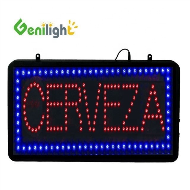 Εσωτερική υπερφωτεινότητα Custom LED CERVEZA ανοιχτή οθόνη για BEER BAR από Genilight