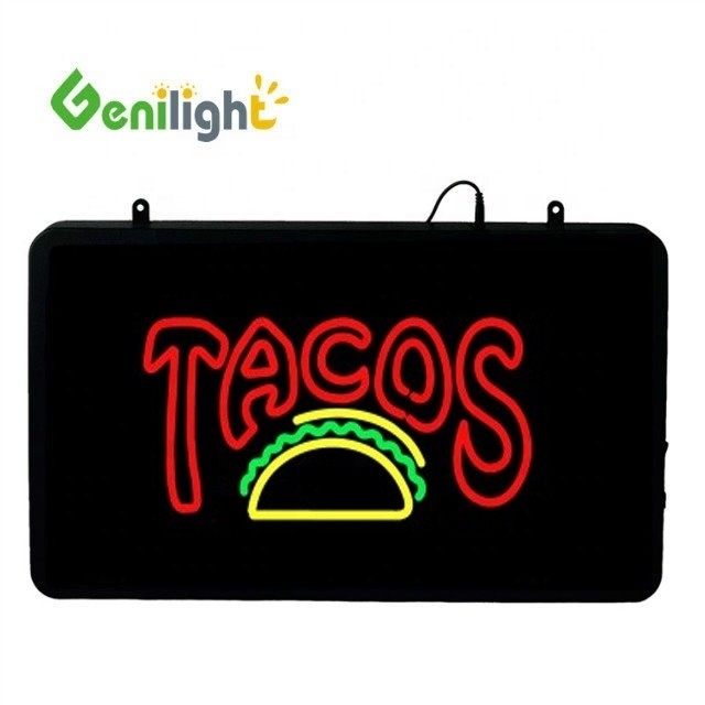 22 * 13 ιντσών LED Neon Σημάδι για το TACOS Store φωτεινότητα πλήρες χρώμα λειτουργία 2 τρόποι αλλαγής