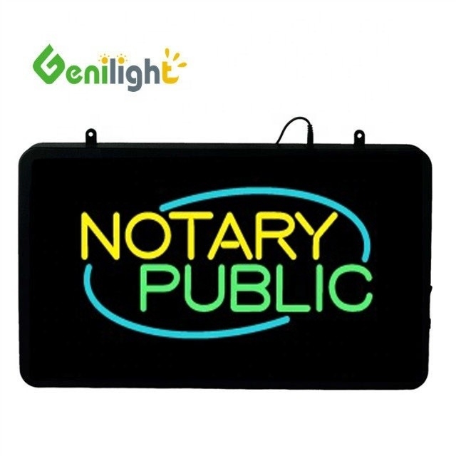 Genilight NOTARY PUBLIC LED Neon Sign με ανοιχτό καλούπι ABS και αναμμένα κινούμενα σχέδια