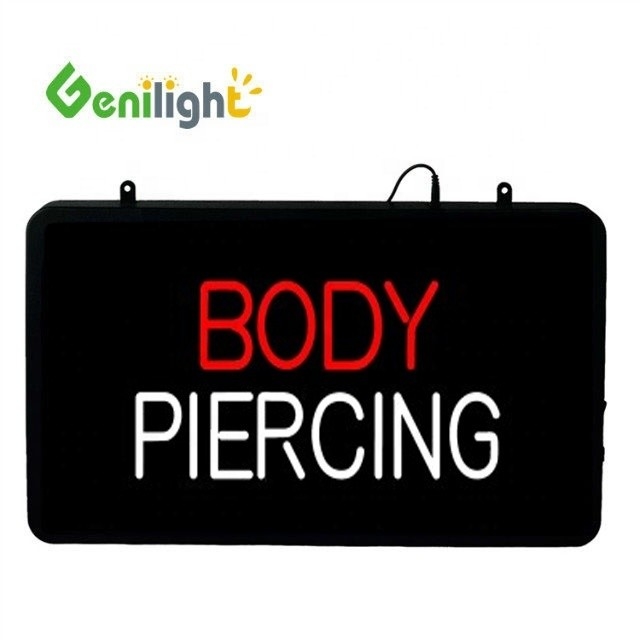 Πίρσινγκ σώματος και τατουάζ LED Neon Sign Genilight 56 * 33 cm με ακρυλικό μπροστινό πίνακα
