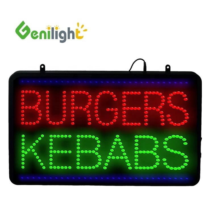 Flash Burgers Kebabs LED Neon Light Σημείωση για το κατάστημα 22 ιντσών x 13 ιντσών 6MM Pixel Pitch
